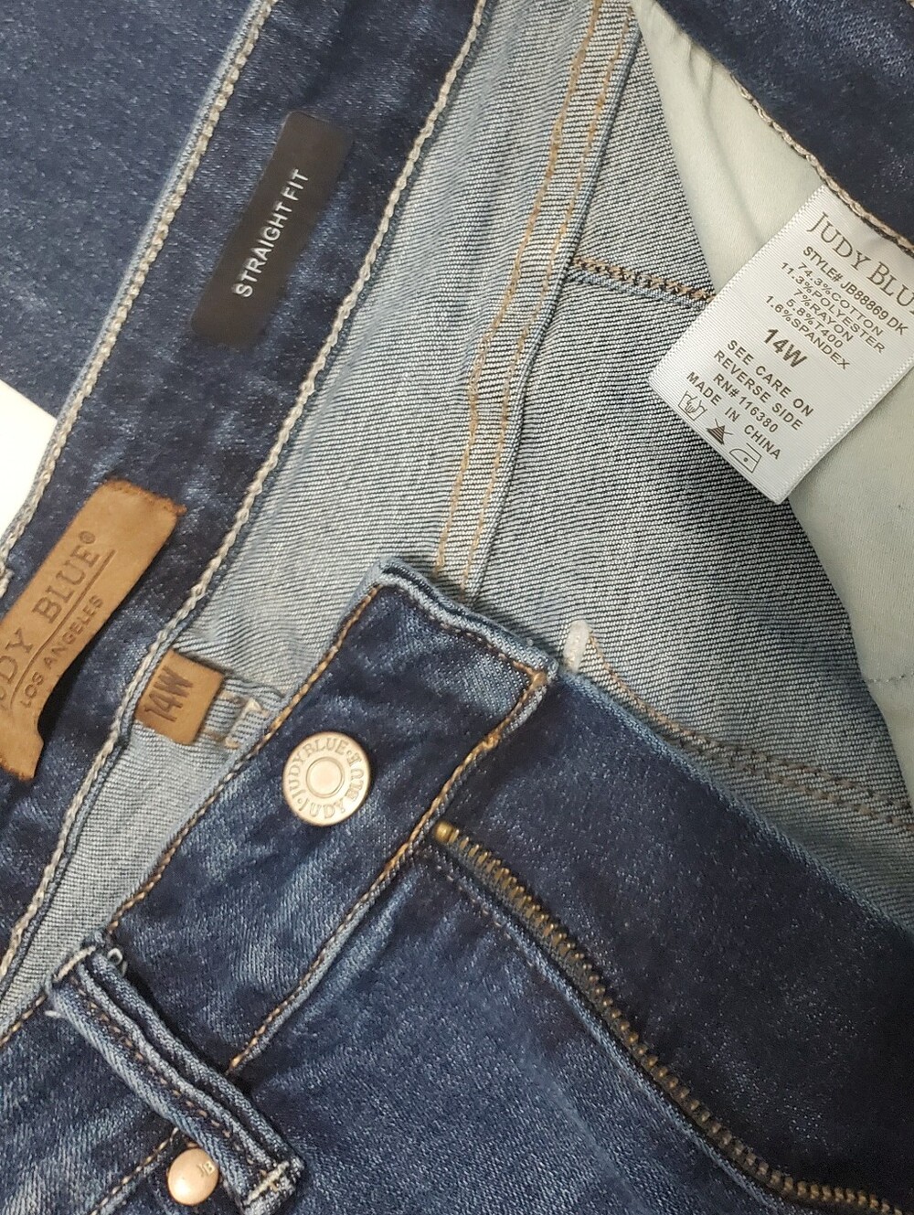 Judy Blue High Rise Straight Leg Jeans Womens Size 14 - Picture 4 of 12